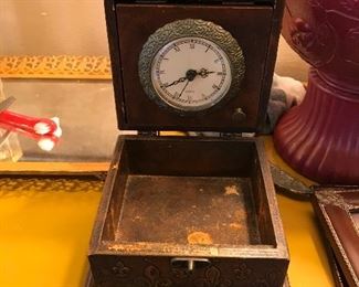 vintage clock storage box