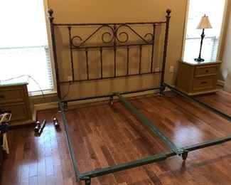 King size Drew bedroom set. Headboard, frame, dresser, and night stands