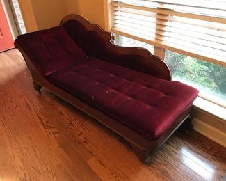 Antique velvet chaise