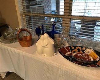 lots of serve ware, entertaining pieces