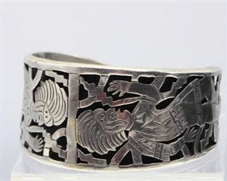 .925 Silver Cuff Bracelet with Markings