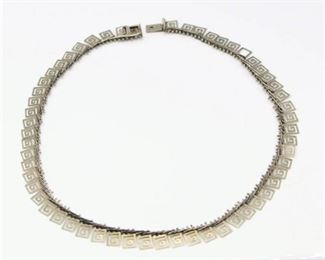 .925 Silver Necklace with unique geometric design