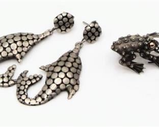 3 Pairs of Sterling Silver Earrings - Dolphins, Frogs and Angel Fish