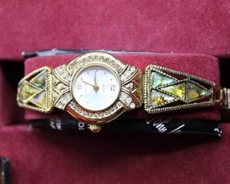 John Weitz Abalone and Gold Watch - Never removed from the box