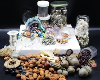 High Value Beads Lot - Wood, Glass, Crystals, Metal, Seed Beads, Pearls, too many to mention....
