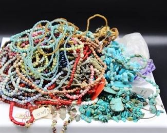 HUGE Lot of High Value Beads - Turquoise and Dozens of Strands of Beads with Price Tags still on...