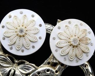 3 Pairs of Vintage Plastic Clip-on Earrings