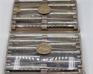 13 Carvel Hall Steelsmith's Steak Knives Ivory Color with Silver Overlay