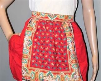 1950's Vintage Reversible Waist-Tie Half Apron