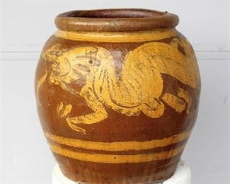 Pottery Plant Pot with Dragon Design