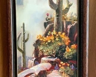 *Original* Leland Beaman Sonoran Desert Painting 45.5x36in