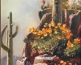 *Original* Leland Beaman Sonoran Desert Painting 45.5x36in