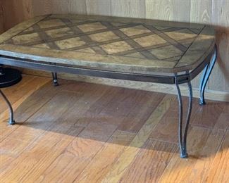 Iron Leg End Coffee Table 19x28x48in HxWxD