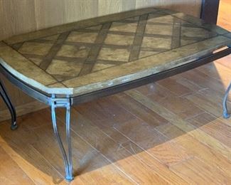 Iron Leg End Coffee Table 19x28x48in HxWxD