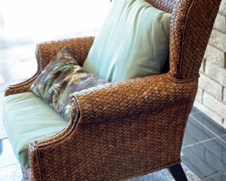 Oversized Wicker Rattan Chair #1 41x33x41in HxWxD