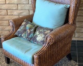 Oversized Wicker Rattan Chair #2 41x33x41in HxWxD