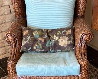 Oversized Wicker Rattan Chair #2 41x33x41in HxWxD