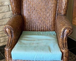 Oversized Wicker Rattan Chair #2 41x33x41in HxWxD