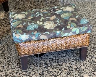 Wicker Rattan Ottoman 15x26x20in HxWxD