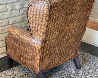 Oversized Wicker Rattan Chair #2 41x33x41in HxWxD