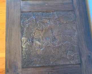Rustic Slate Top Sideboard Cabinet 42x62.5x18.5in HxWxD