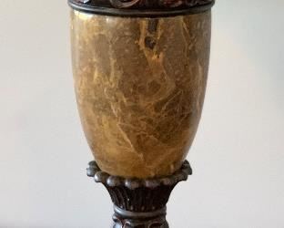 Heavy Stone & Metal Lamps PAIR		
