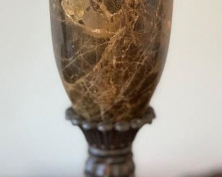 Heavy Stone & Metal Lamps PAIR		
