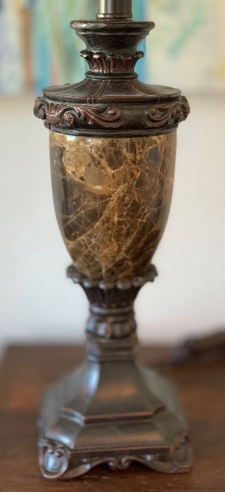 Heavy Stone & Metal Lamps PAIR