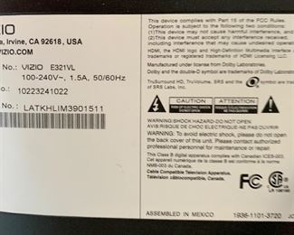 Vizio 32in 730p HD TV E321VL