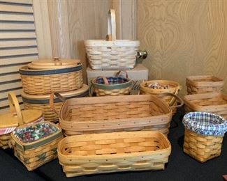 Many Longaberger baskets