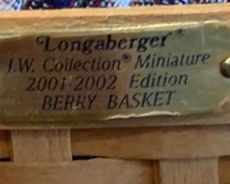 Longaberger 2001-2002 Berry Basket Miniature