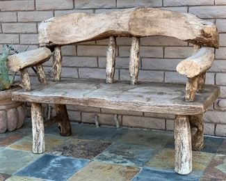 Rustic Log Bench 41x58x24in HxWxD