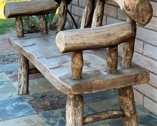 Rustic Log Bench 41x58x24in HxWxD