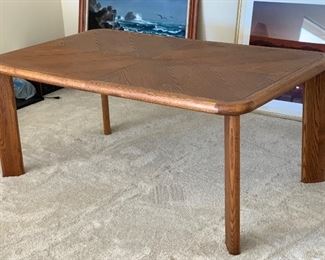 Copenhagen Danish Oak Dining table w/ 6 chairs Table: 27x40x66-84in. Chair: 33x21x21 seat:17.5in HxWxD