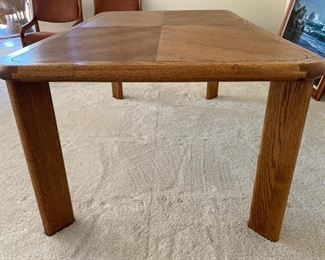 Copenhagen Danish Oak Dining table w/ 6 chairs Table: 27x40x66-84in. Chair: 33x21x21 seat:17.5in HxWxD