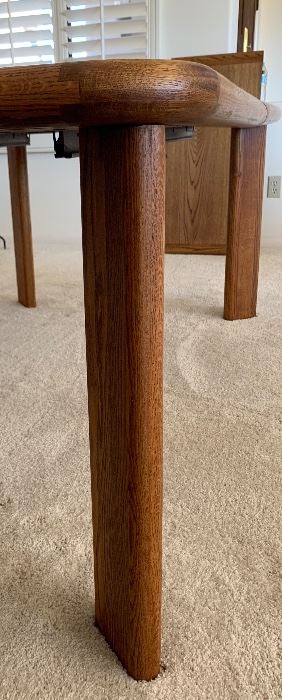 Copenhagen Danish Oak Dining table w/ 6 chairs Table: 27x40x66-84in. Chair: 33x21x21 seat:17.5in HxWxD