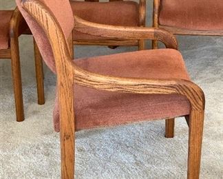 Copenhagen Danish Oak Dining table w/ 6 chairs Table: 27x40x66-84in. Chair: 33x21x21 seat:17.5in HxWxD