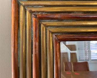 Brass & Copper Framed Mirror 36.5x30in