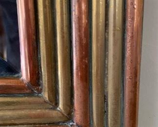 Brass & Copper Framed Mirror 36.5x30in