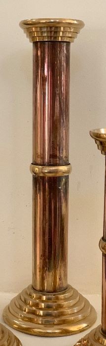 Trio Copper & Brass Candle Stands