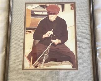 Framed photograph of Fisherman 22.5x19