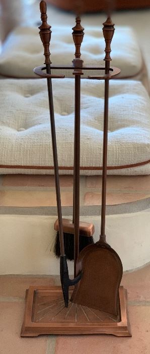 Copper Fireplace tool Set