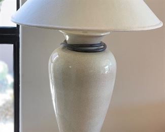 Ceramic Crackle Vase Iron Accents #1 35in H x 26in Diameter HxWxD