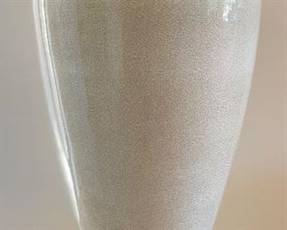 Ceramic Crackle Vase Iron Accents #1 35in H x 26in Diameter HxWxD