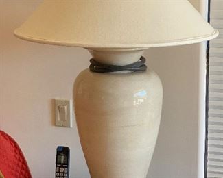 Ceramic Crackle Vase Iron Accents #2 35in H x 26in Diameter HxWxD