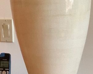 Ceramic Crackle Vase Iron Accents #2	35in H x 26in Diameter	HxWxD
