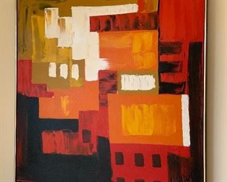 *Original* MId-Century Abstract painting Le Mark Artist 37x37in