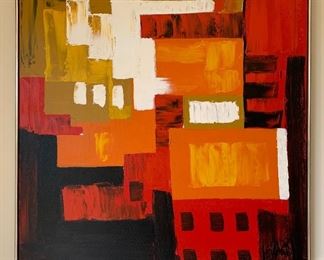*Original* MId-Century Abstract painting Le Mark Artist 37x37in
