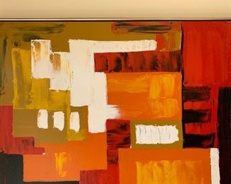*Original* MId-Century Abstract painting Le Mark Artist 37x37in