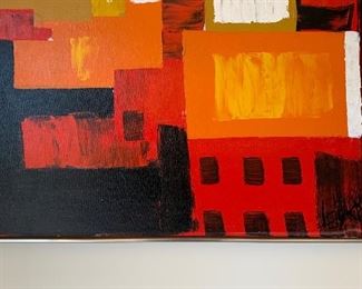 *Original* MId-Century Abstract painting Le Mark Artist 37x37in